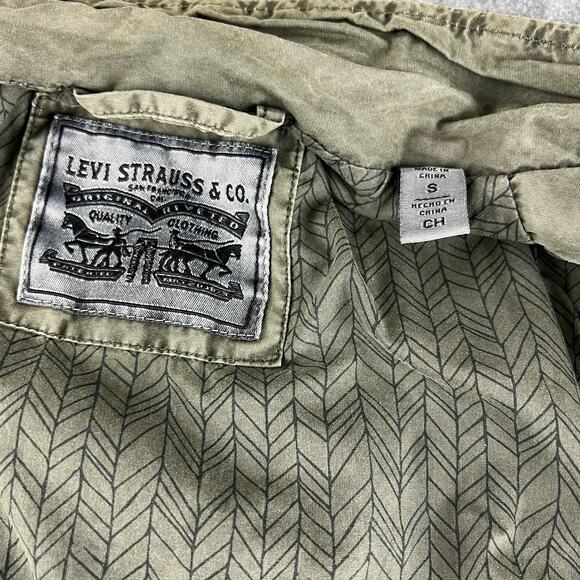 Levi Strauss & Co Army Green Cargo Zip Up Tunic Vest with pockets size‎ S - Picture 6 of 8